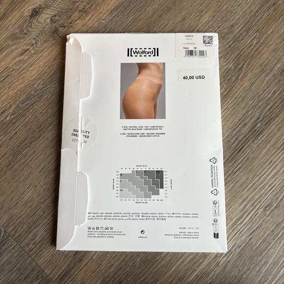 Wolford Nude Tights Soft Knitted Waistband New Cosmetic Medium/Small - Picture 2 of 7